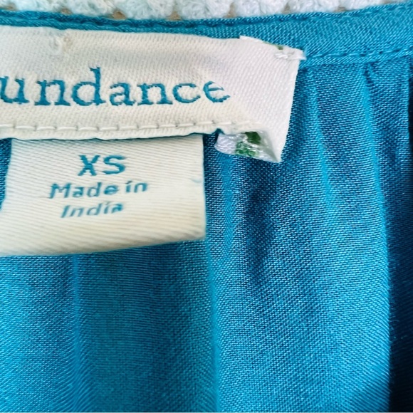 SUNDANCE BOHO NAOMI TEAL BLUE FLOWY EMBROIDERED TUNIC TOP SIZE XS - Picture 5 of 11